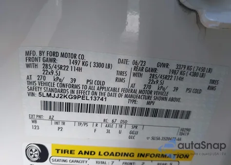 2023 Lincoln Navigator Reserve from USA, damaged, VIN 5LMJJ2KG9PEL13741